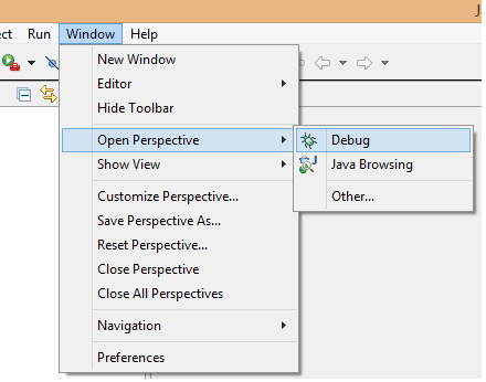 eclipse-show-perspective-debug