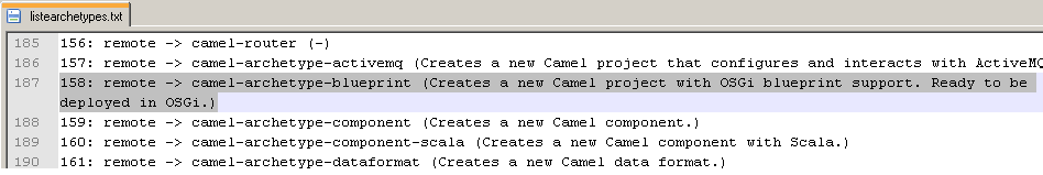 bundle-osgi-creation-projet-camel-archetype-blueprint-2